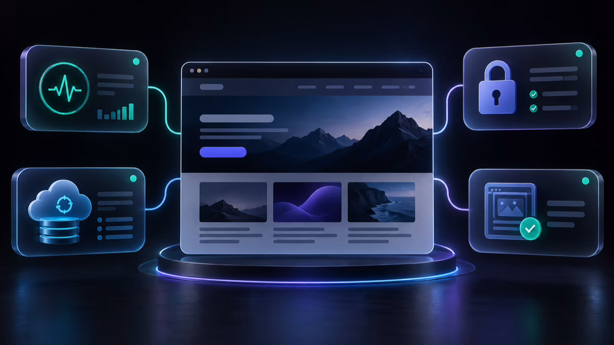 A website is covered by monitoring, security, backup, and content updates.